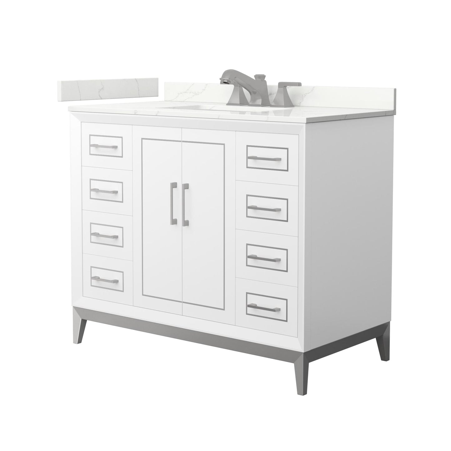 Marlena Bathroom Vanity with Countertop 42 inch Single Sink 3-hole Faucet Setup