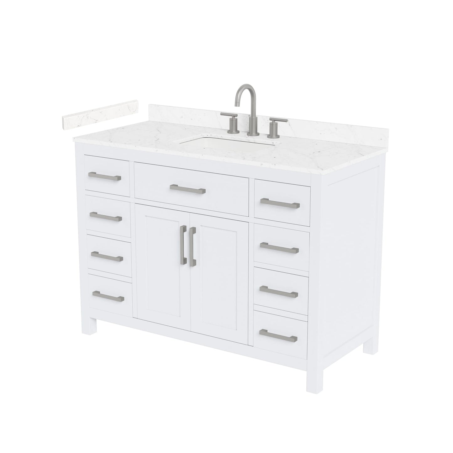 Beckett Bathroom Vanity with Countertop 48 inch Single Sink 3-hole Faucet Setup