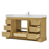 Custom image for Honey Oak with Polished Chrome Trim / White Quartz / No Mirror