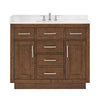 Custom image for Dark Oak with Brushed Nickel Trim / White Cultured Marble / No Mirror