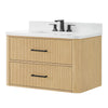 Custom image for Scandinavian Oak with Matte Black Trim / White Quartz / No Mirror