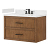 Custom image for Toasted Walnut with Matte Black Trim / White Quartz / No Mirror