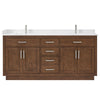 Custom image for Dark Oak with Brushed Nickel Trim / White Cultured Marble / No Mirror