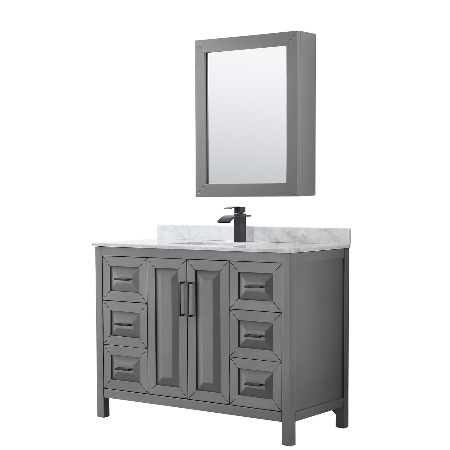 Daria Bathroom Vanity with Countertop 48 inch Single Sink Single hole Faucet Setup