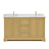 Custom image for Honey Oak with Brushed Gold Trim / Carrara Cultured Marble / No Mirror
