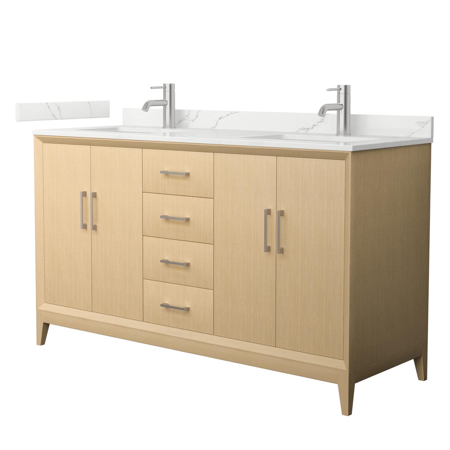 Janna Bathroom Vanity with Countertop 60 inch Double Sink Single hole Faucet Setup