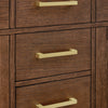 Custom image for Dark Oak with Brushed Gold Trim / White Cultured Marble / No Mirror