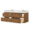 Custom image for Toasted Walnut with Satin Bronze Trim / White Quartz / No Mirror