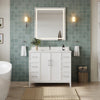 Custom image for White with Brushed Nickel Trim / White Cultured Marble / No Mirror