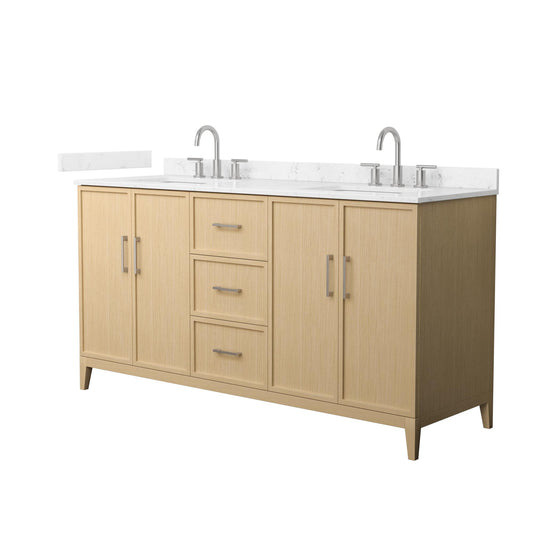 Elan Bathroom Vanity with Countertop 66 inch Double Sink 3-hole Faucet Setup