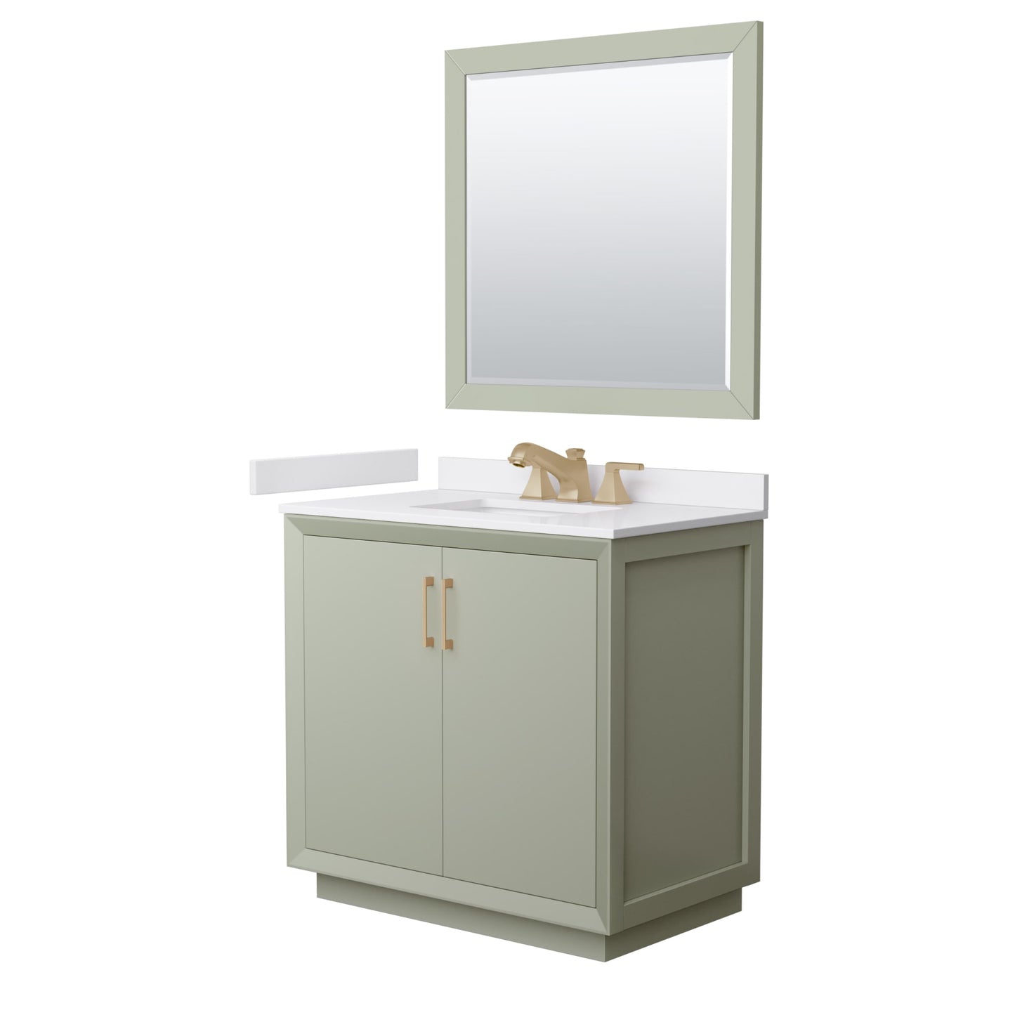 Strada Bathroom Vanity with Countertop 36 inch Single Sink 3-hole Faucet Setup