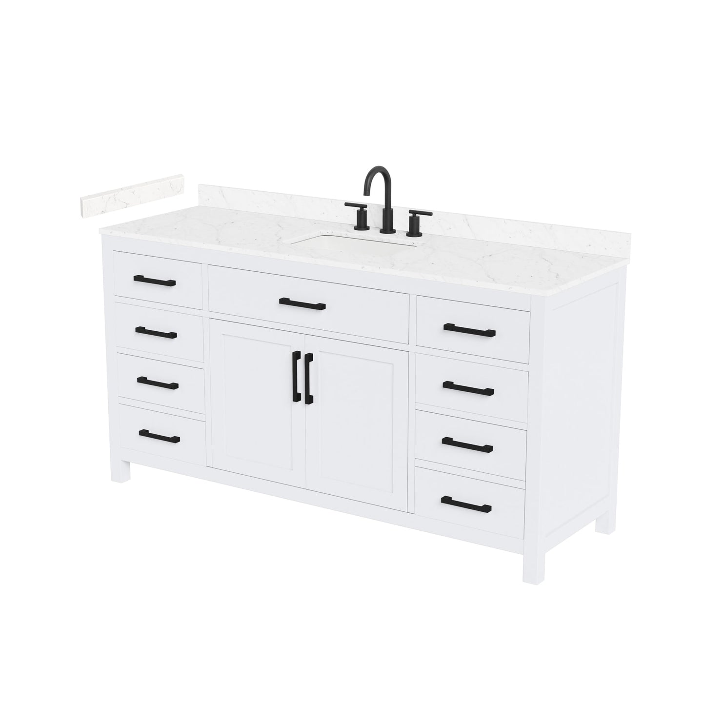 Beckett Bathroom Vanity with Countertop 66 inch Single Sink 3-hole Faucet Setup