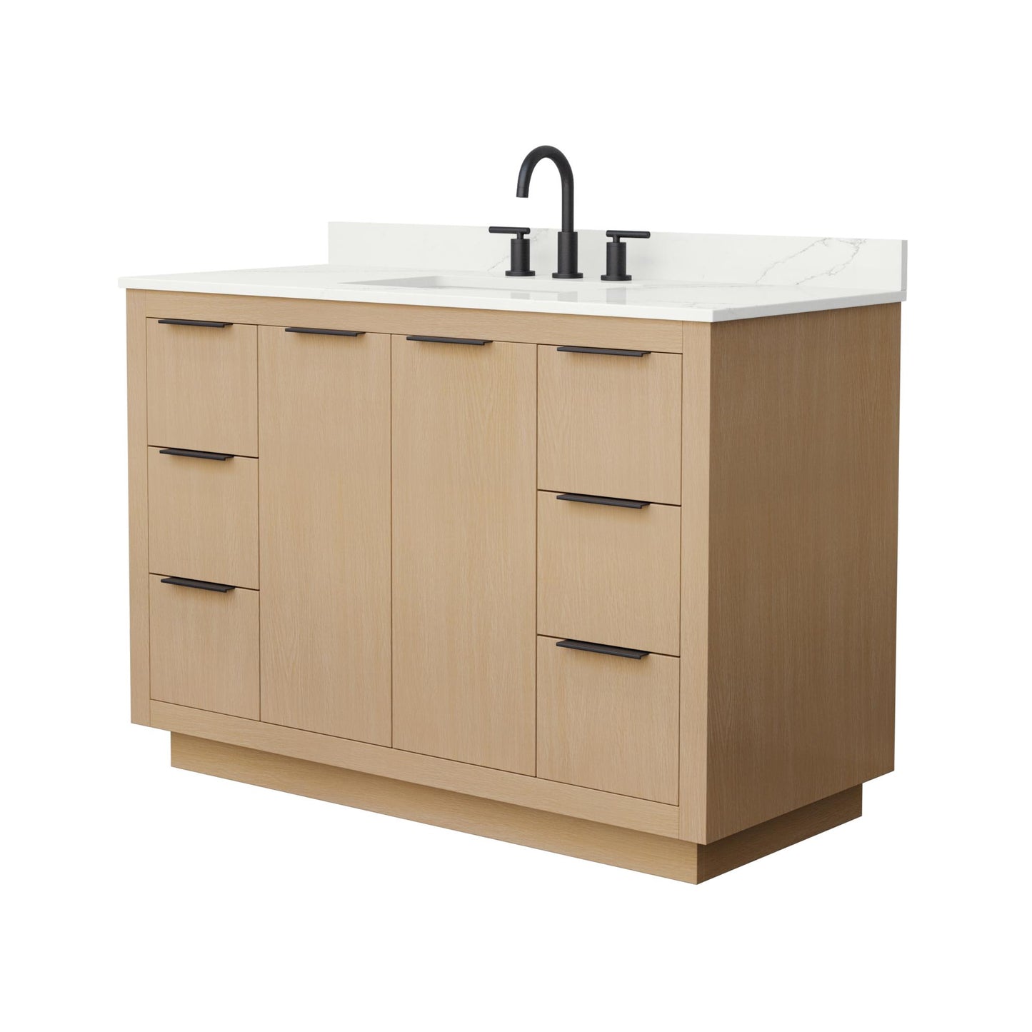 Maroni Bathroom Vanity with Countertop 48 inch Single Sink 3-hole Faucet Setup