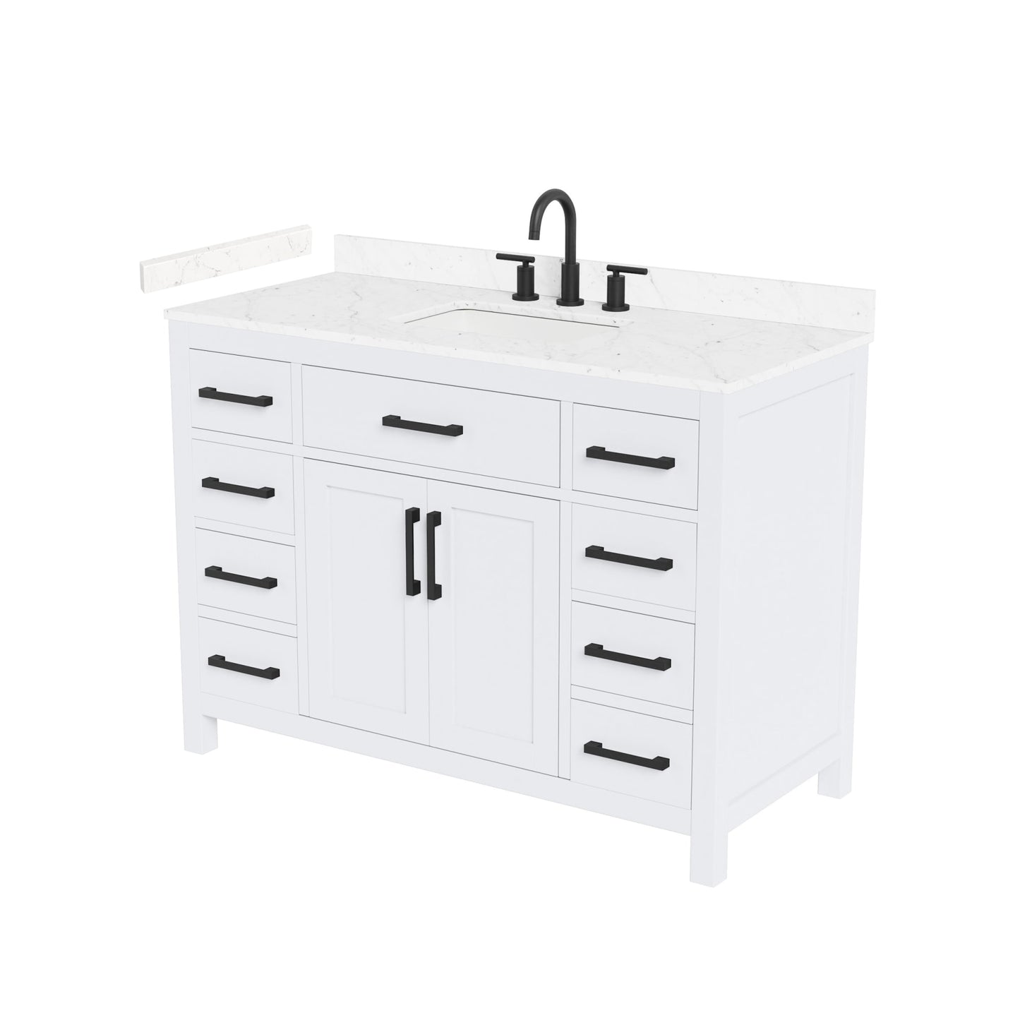 Beckett Bathroom Vanity with Countertop 48 inch Single Sink 3-hole Faucet Setup