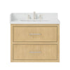 Custom image for Scandinavian Oak with Brushed Nickel Trim / Giotto Quartz / No Mirror