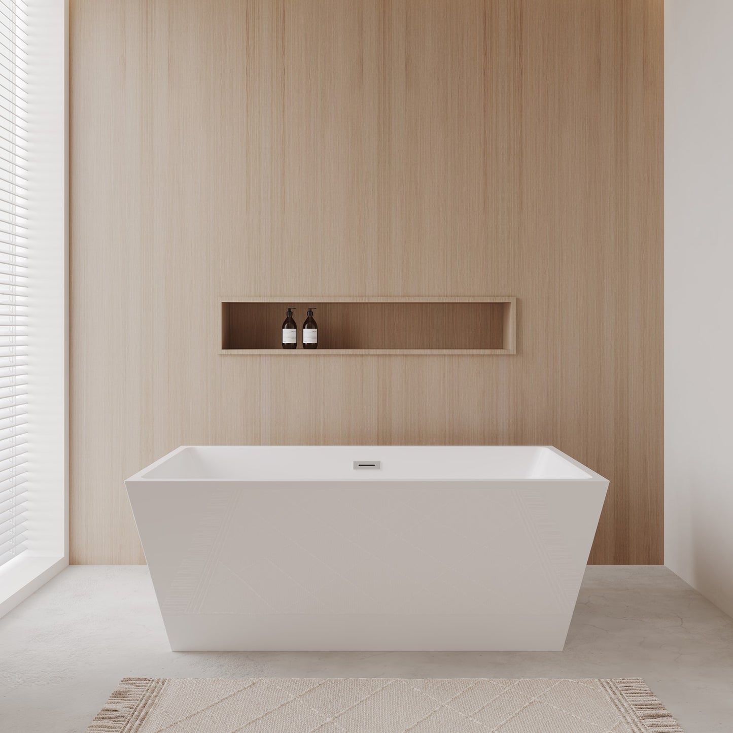 Sara Freestanding Acrylic Bathtub No Faucet 63 inch