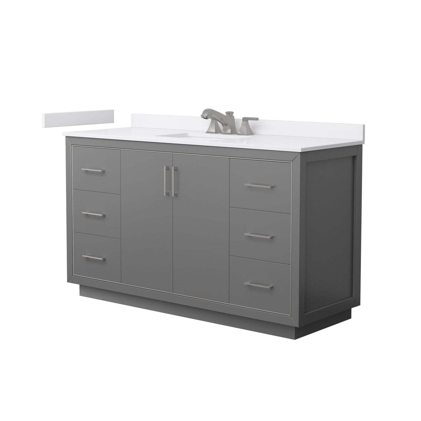 Icon Bathroom Vanity with Countertop 60 inch Single Sink 3-hole Faucet Setup