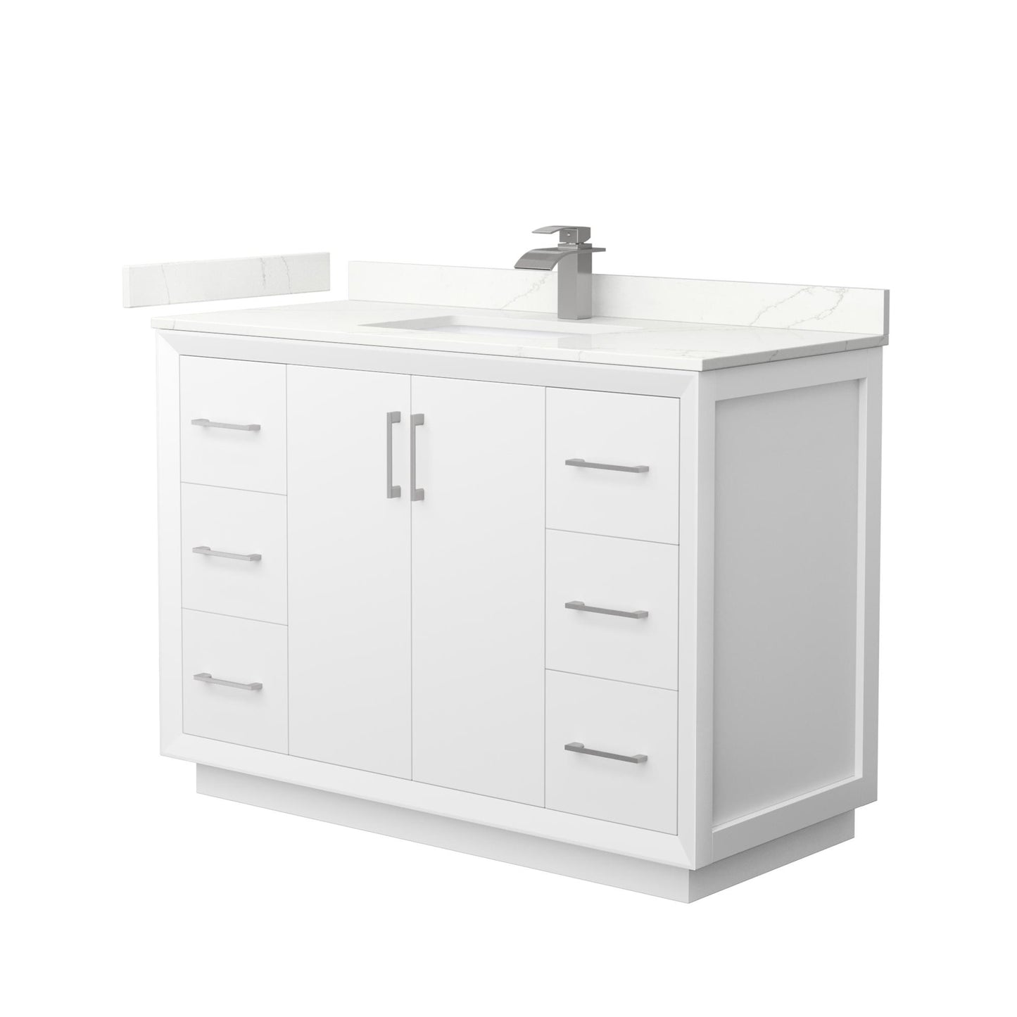 Strada Bathroom Vanity with Countertop 48 inch Single Sink Single hole Faucet Setup