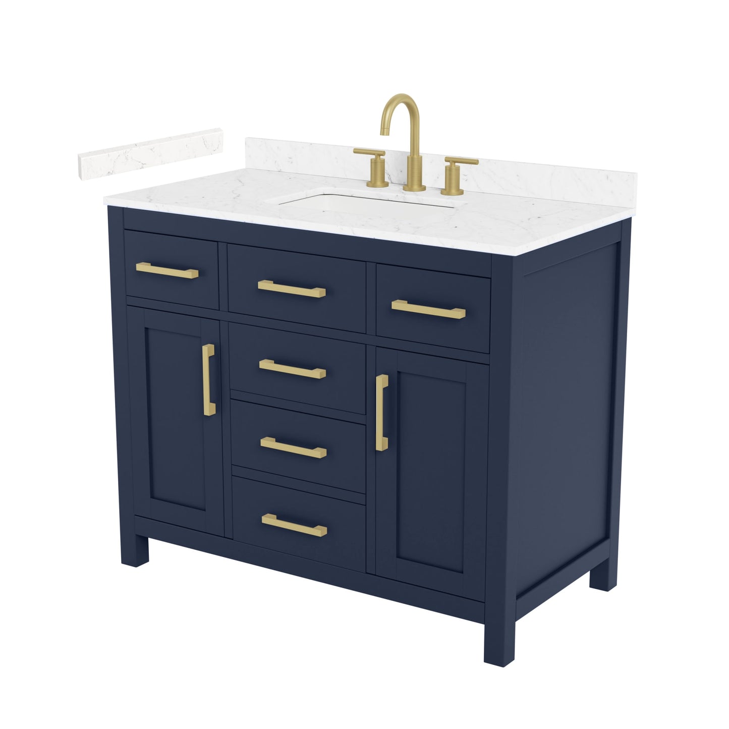 Beckett Bathroom Vanity with Countertop 42 inch Single Sink 3-hole Faucet Setup