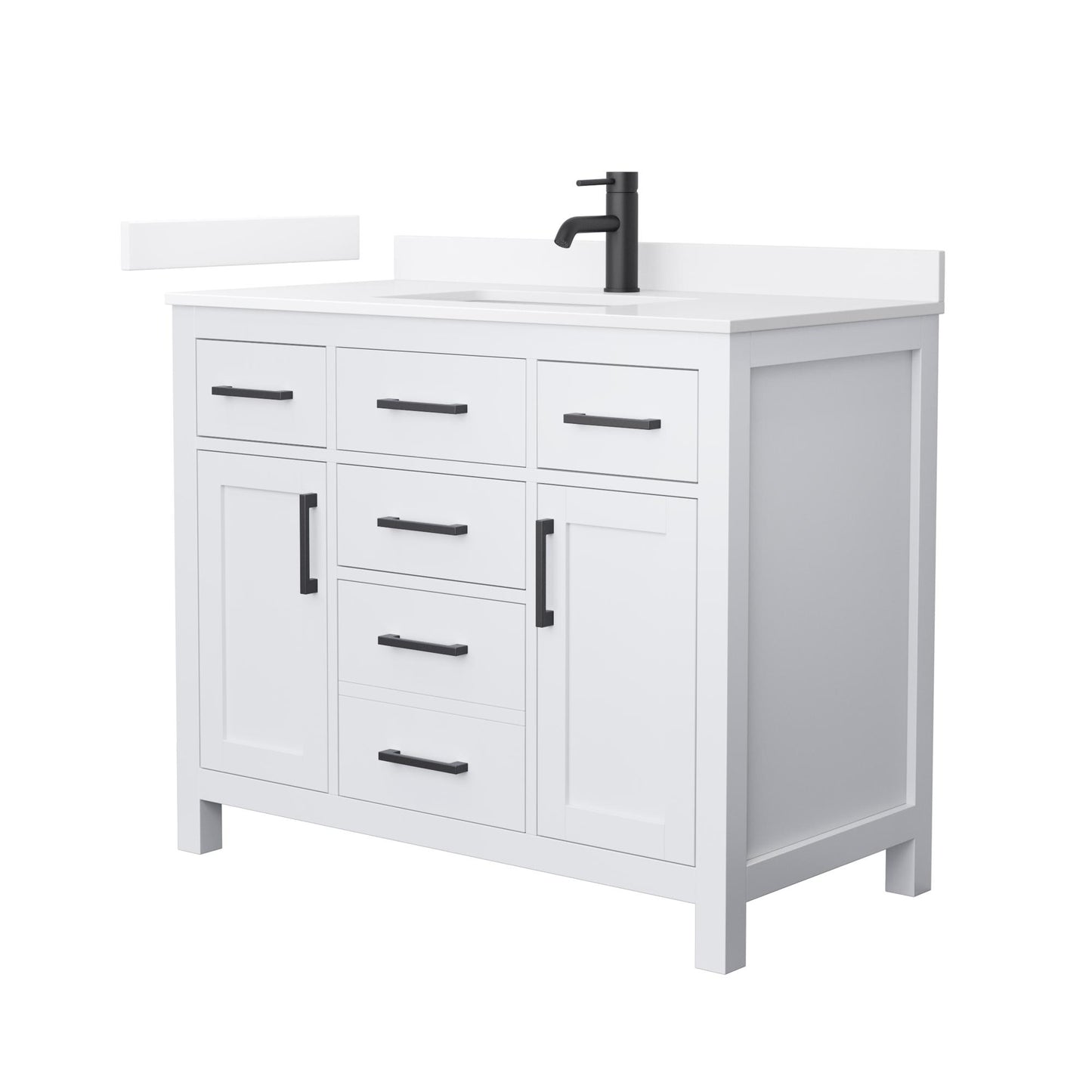 Beckett Bathroom Vanity with Countertop 42 inch Single Sink Single hole Faucet Setup