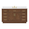 Custom image for Dark Oak with Brushed Gold Trim / Giotto Quartz / No Mirror
