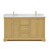 Custom image for Honey Oak with Brushed Gold Trim / Giotto Quartz / No Mirror