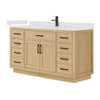 Custom image for Rift Oak with Matte Black Trim / Carrara Cultured Marble / No Mirror