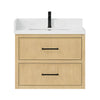 Custom image for Scandinavian Oak with Matte Black Trim / White Quartz / No Mirror