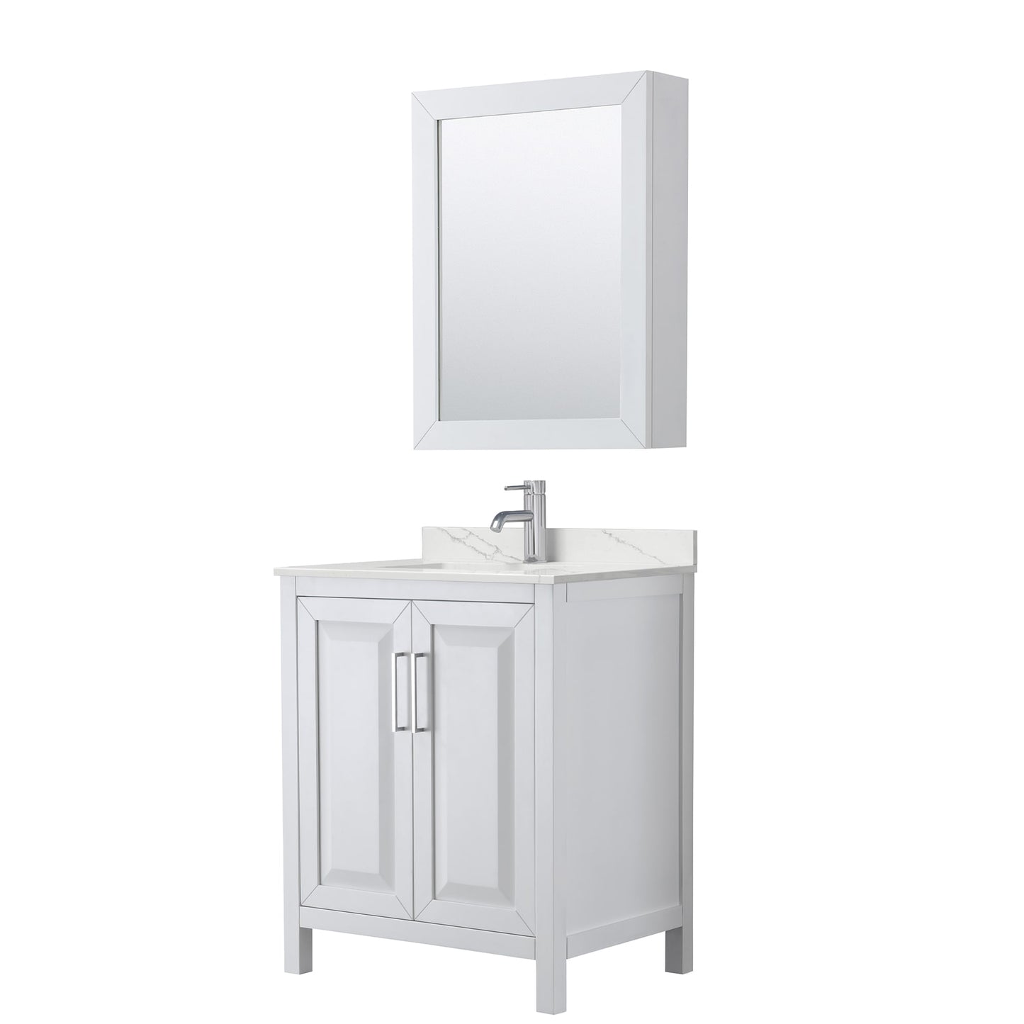 Daria Bathroom Vanity with Countertop 30 inch Single Sink Single hole Faucet Setup