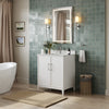 Custom image for White with Brushed Nickel Trim / Carrara Cultured Marble / No Mirror