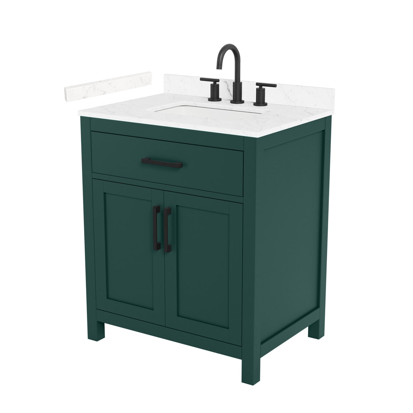 Beckett Bathroom Vanity with Countertop 30 inch Single Sink 3-hole Faucet Setup