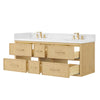 Custom image for Scandinavian Oak with Satin Bronze Trim / White Quartz / No Mirror