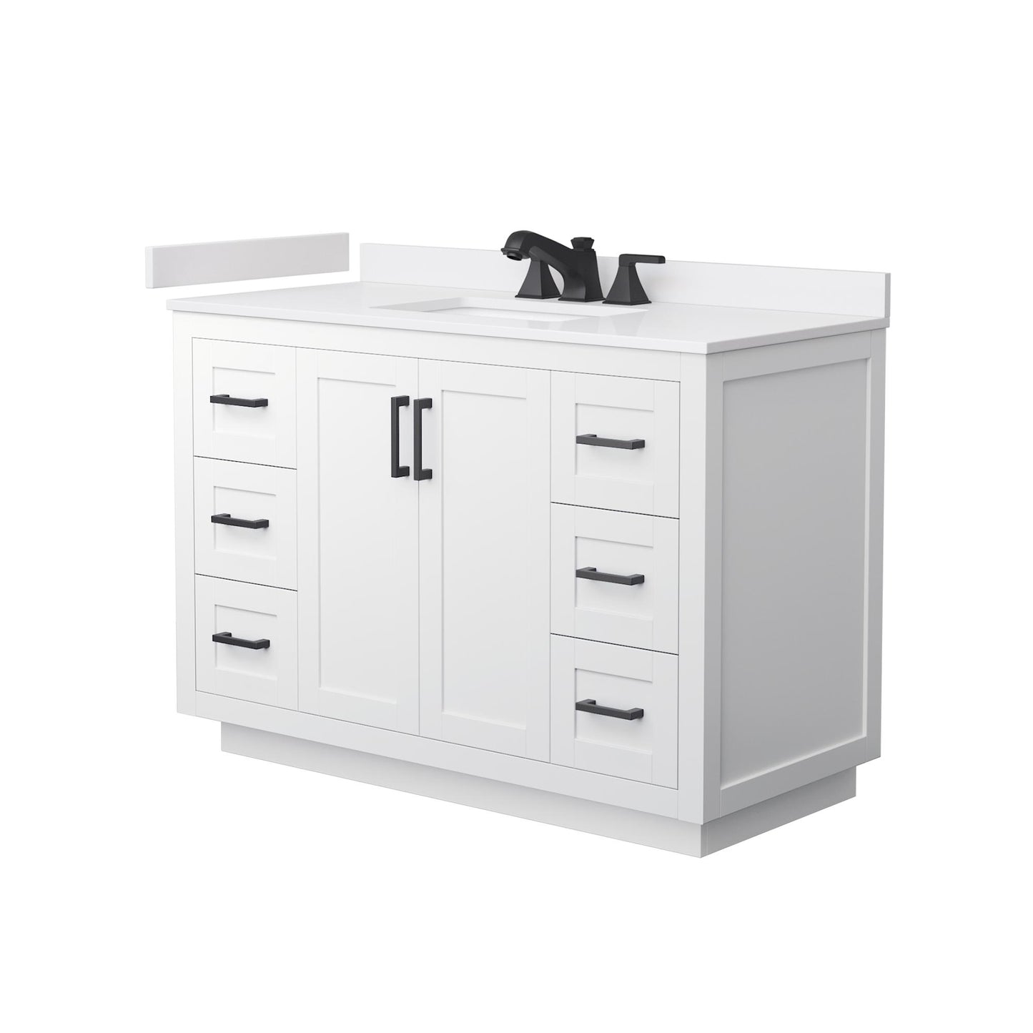 Miranda Bathroom Vanity with Countertop 48 inch Single Sink 3-hole Faucet Setup