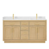 Custom image for Rift Oak with Brushed Gold Trim / White Quartz / No Mirror