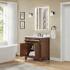 Custom image for Dark Walnut with Matte Black Trim / White Cultured Marble / No Mirror
