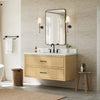 Custom image for Scandinavian Oak with Matte Black Trim / White Quartz / No Mirror