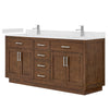 Custom image for Dark Oak with Brushed Nickel Trim / Giotto Quartz / No Mirror