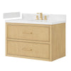 Custom image for Scandinavian Oak with Satin Bronze Trim / White Quartz / No Mirror