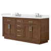 Custom image for Dark Oak with Brushed Nickel Trim / White Quartz / No Mirror