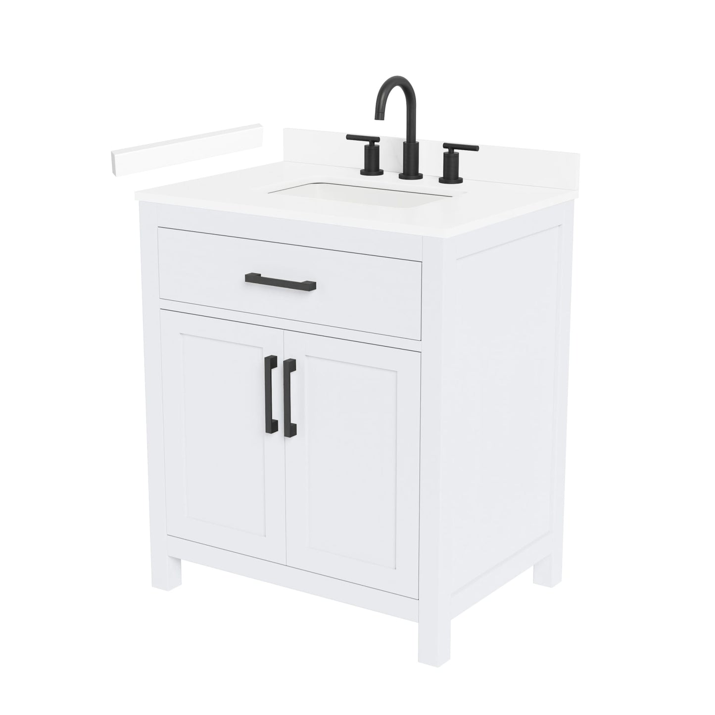 Beckett Bathroom Vanity with Countertop 30 inch Single Sink 3-hole Faucet Setup