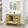 Custom image for Honey Oak with Matte Black Trim / White Quartz / No Mirror