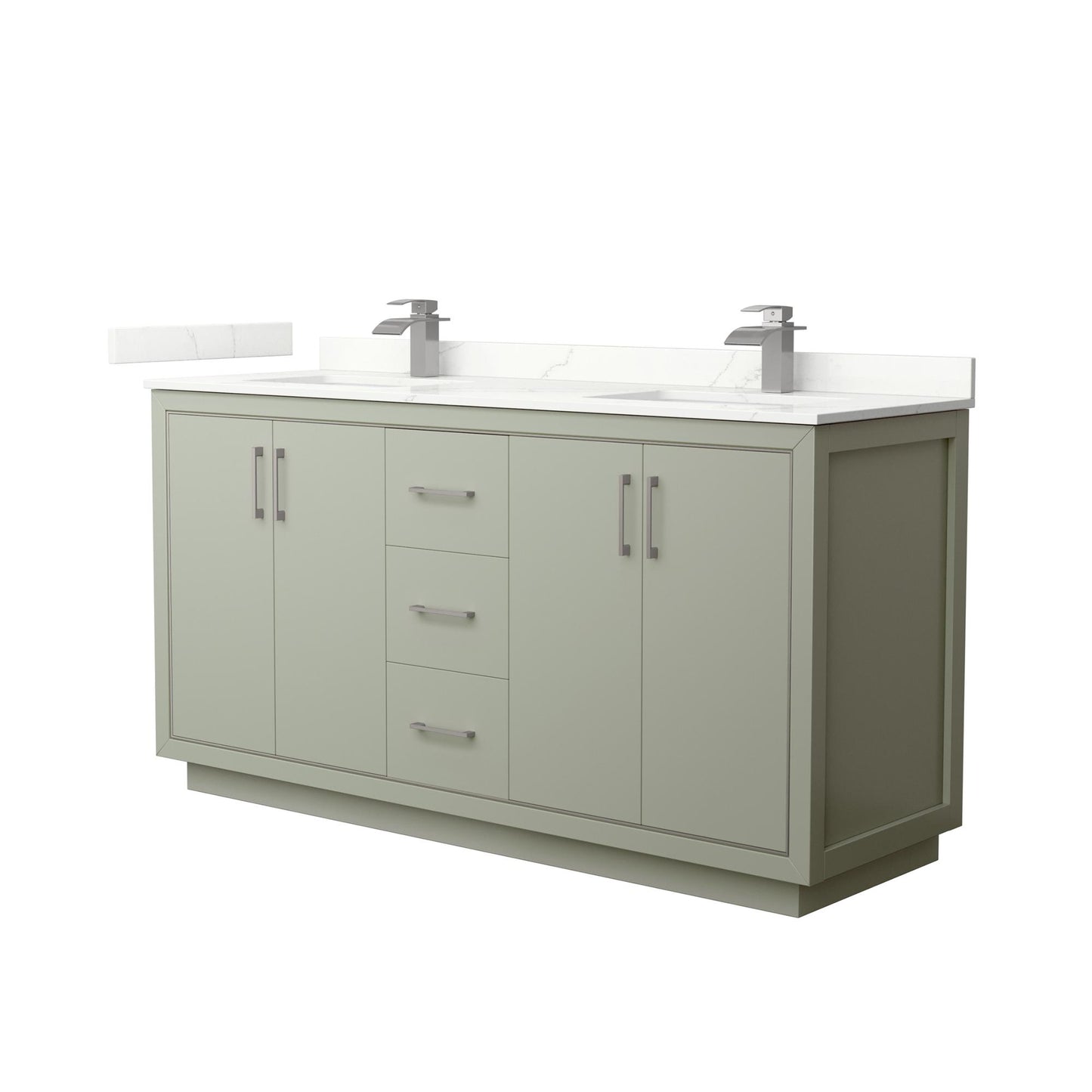 Icon Bathroom Vanity with Countertop 66 inch Double Sink Single hole Faucet Setup