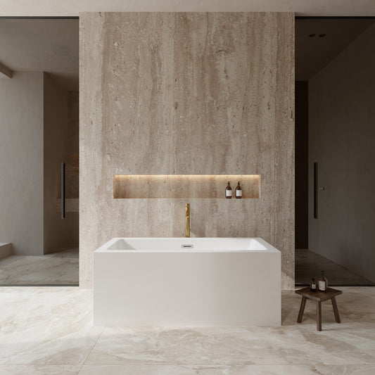 Melody Freestanding Acrylic Bathtub With Faucet 60 inch