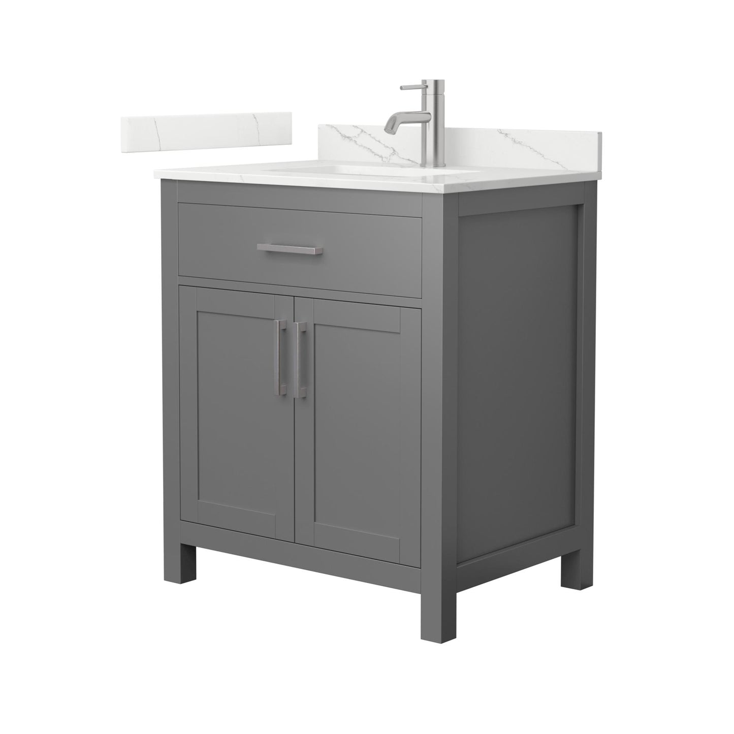 Beckett Bathroom Vanity with Countertop 30 inch Single Sink Single hole Faucet Setup