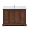 Custom image for Dark Walnut with Polished Chrome Trim / White Cultured Marble / No Mirror