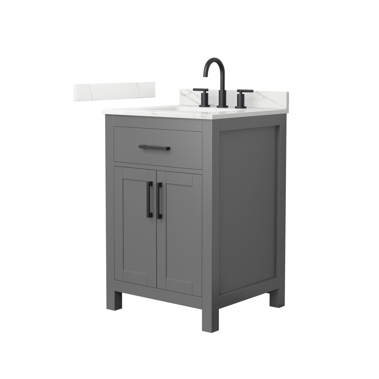 Beckett Bathroom Vanity with Countertop 24 inch Single Sink 3-hole Faucet Setup