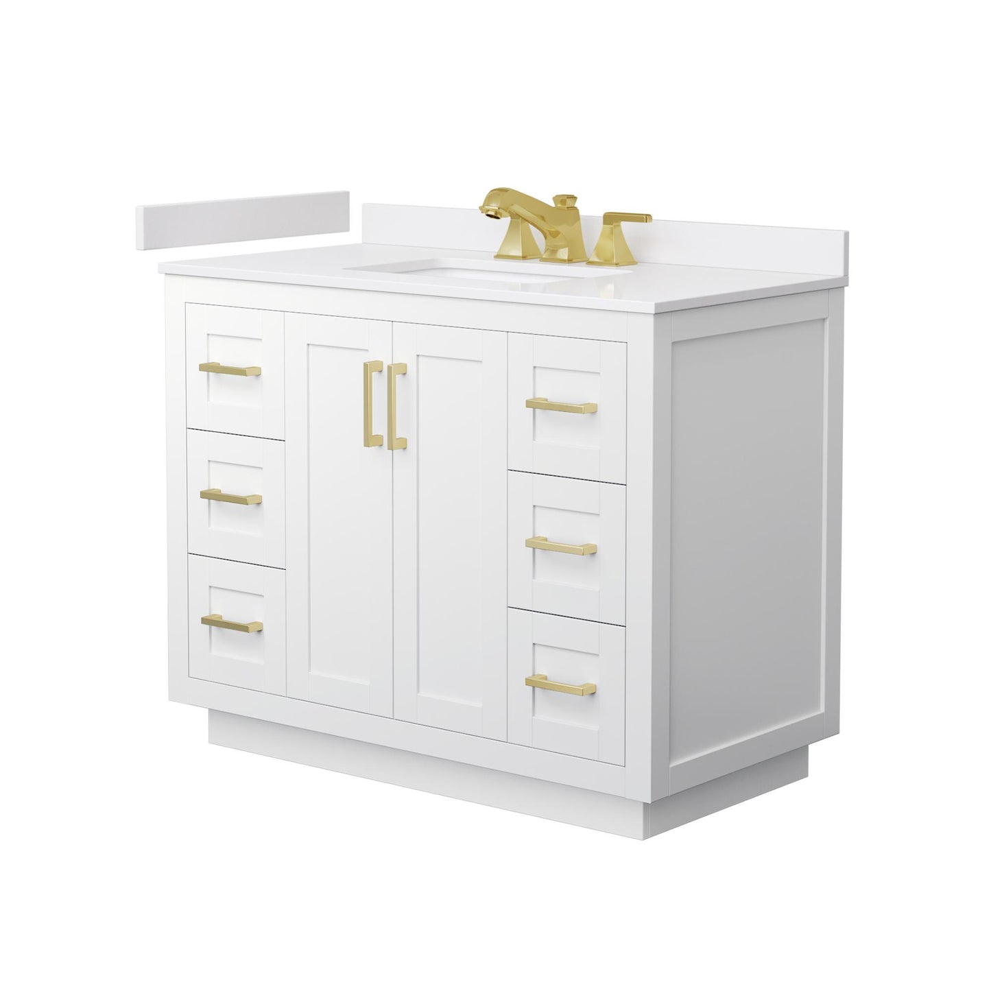 Miranda Bathroom Vanity with Countertop 42 inch Single Sink 3-hole Faucet Setup