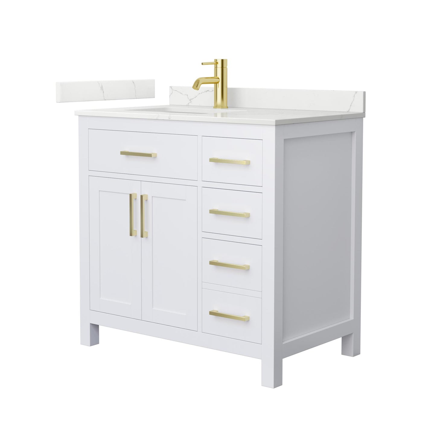 Beckett Bathroom Vanity with Countertop 36 inch Single Sink Single hole Faucet Setup