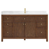 Custom image for Dark Walnut with Brushed Gold Trim / White Quartz / No Mirror