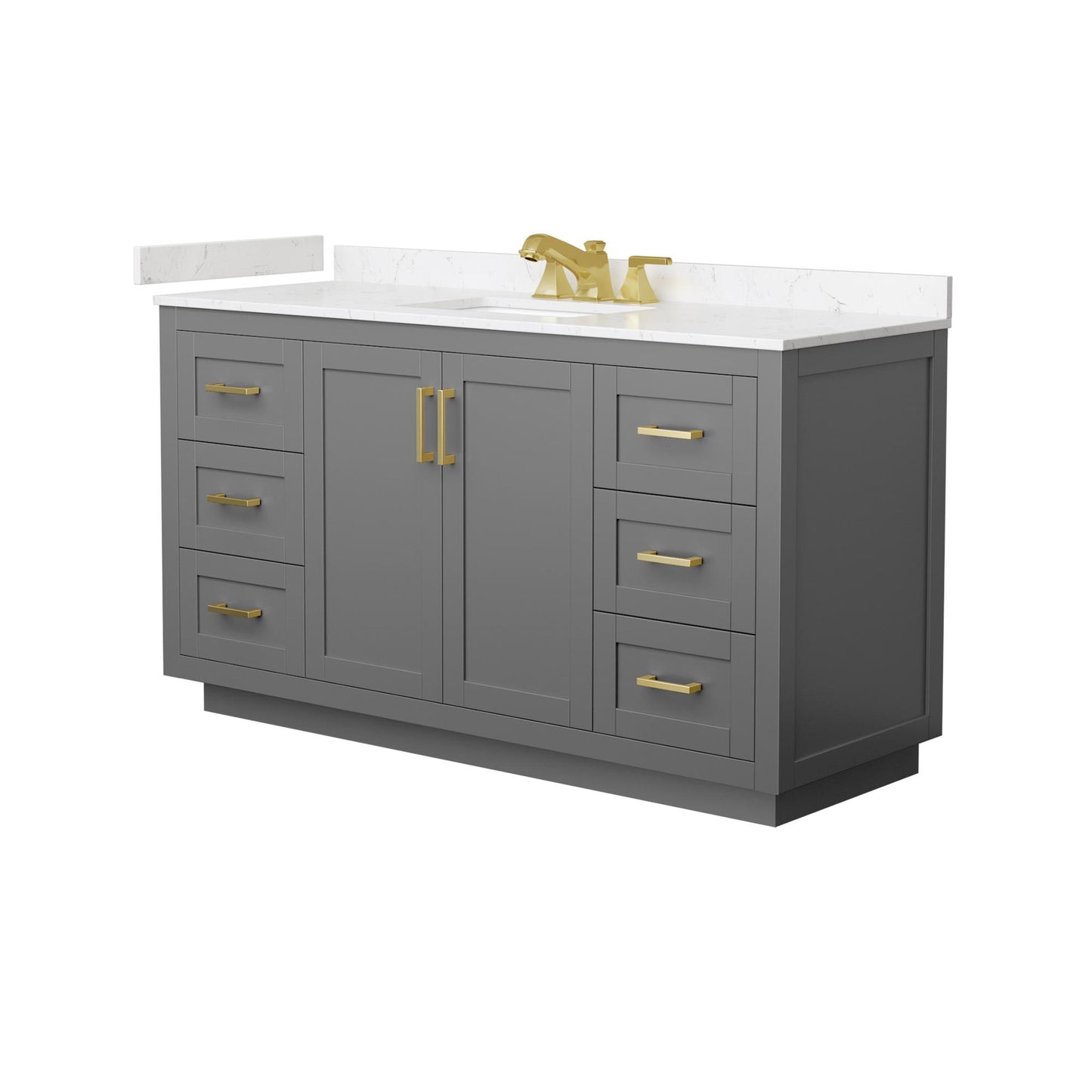 Miranda Bathroom Vanity with Countertop 60 inch Single Sink 3-hole Faucet Setup